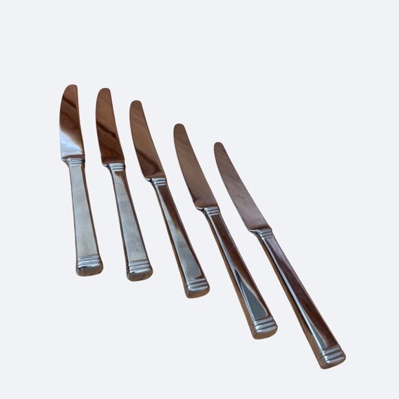 Wedgwood Martha Stewart Stainless Steel Table Knives Set Of 5 Flatware Recital - Picture 2 of 5